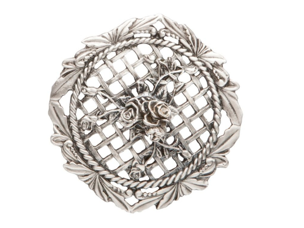 (image for) Pewter Pot Pourri Lid - Rose Topped