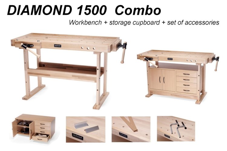 (image for) Ramia Diamond 1500 Workbench + Storage Cupboard & Accessory Kit