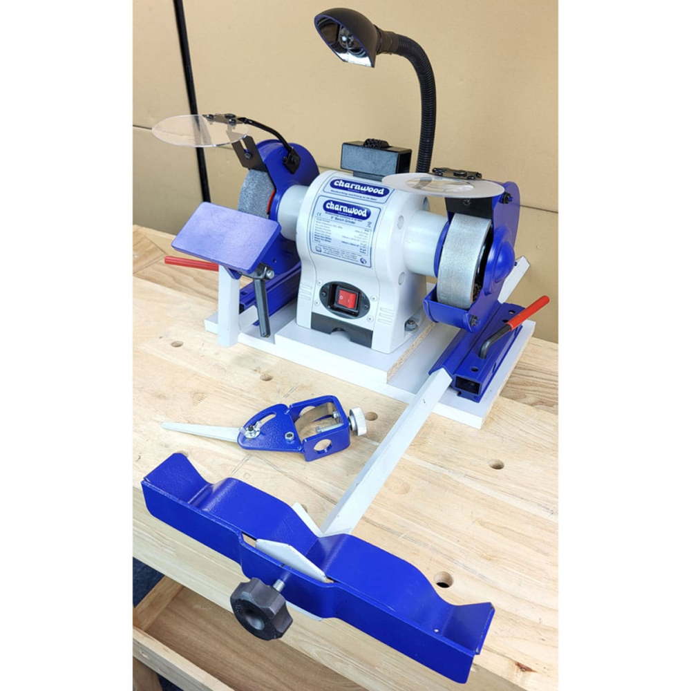 (image for) Charnwood BG6P2 Bench Grinder With CBN Wheel & Woodturners Sharpening System (Package Deal)