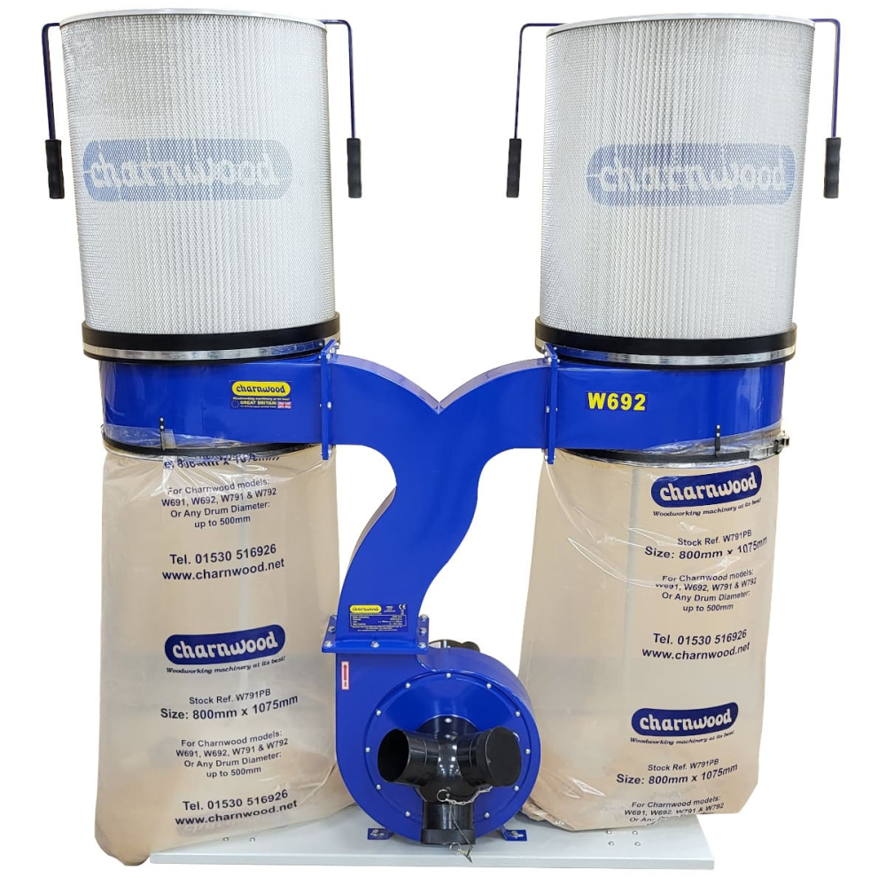 (image for) Charnwood W692CF 3hp Dust Extractor With Cartridge Filters (Package Deal)