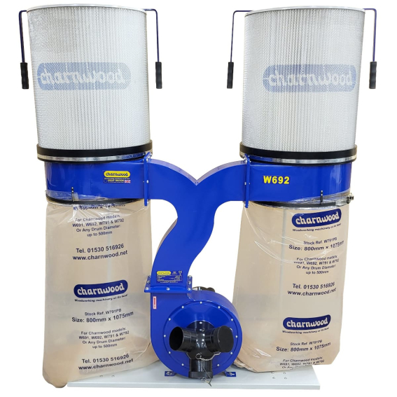 (image for) Charnwood W692CF 3hp Dust Extractor With Cartridge Filters (Package Deal)