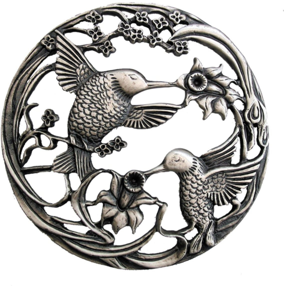 (image for) Pewter Pot Pourri Lid - Hummingbirds
