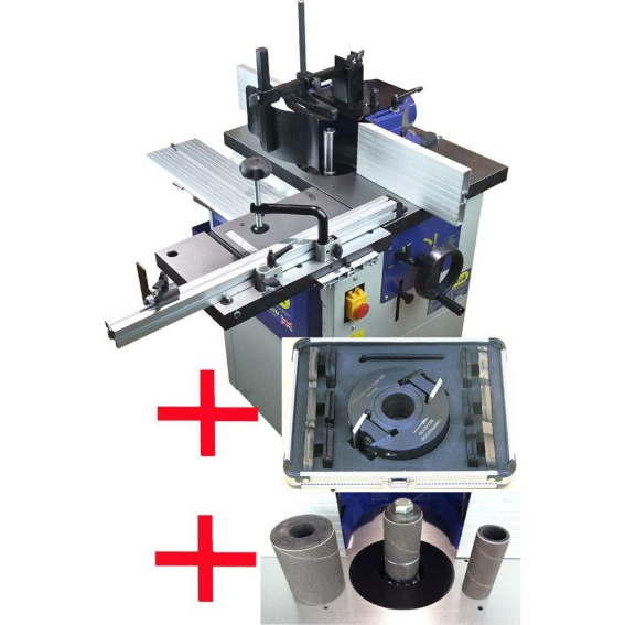 (image for) Charnwood W030P Spindle Moulder, Profile Cutter Block & Sanding Kit (Package Deal)