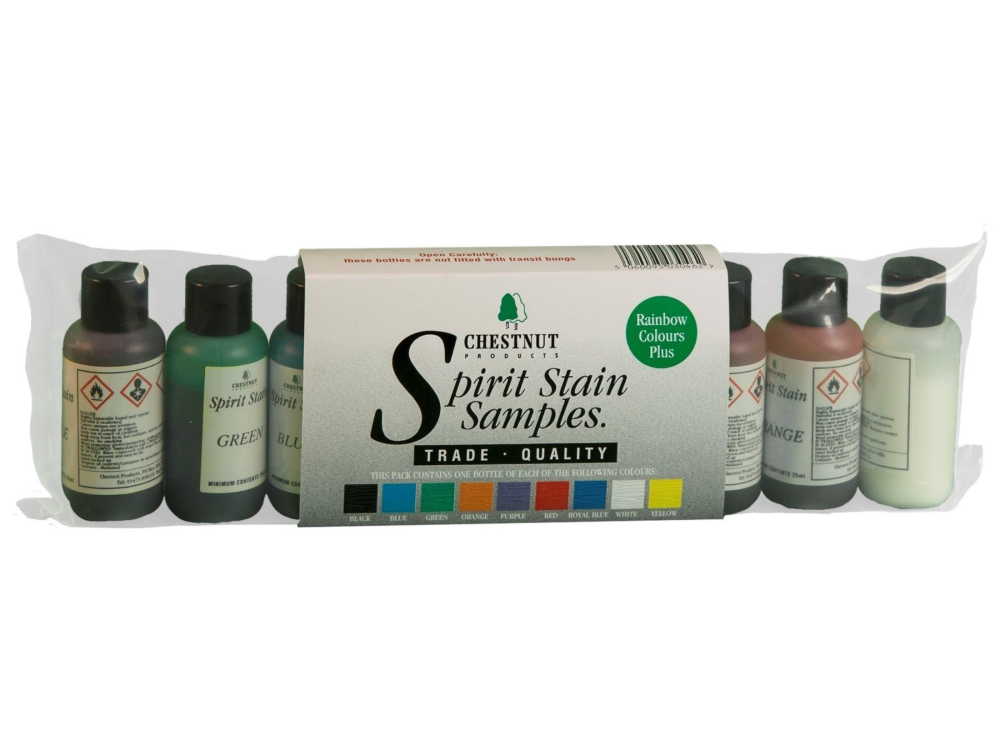 (image for) Chestnut Spirit Stain Sample Pack - Rainbow Colours Plus