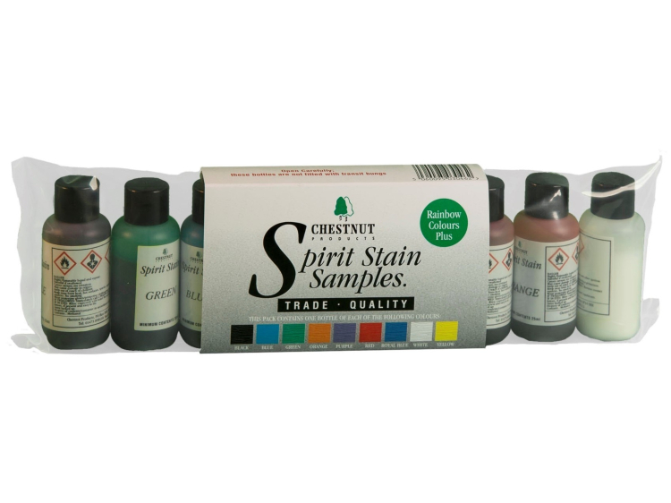 (image for) Chestnut Spirit Stain Sample Pack - Rainbow Colours Plus