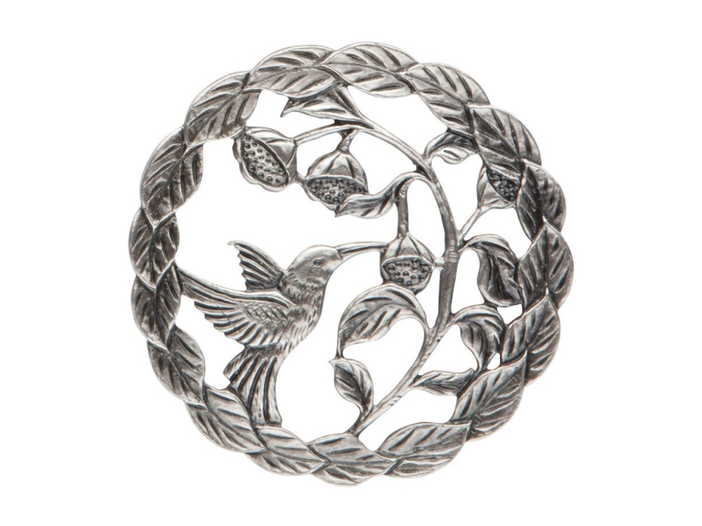 (image for) Pewter Pot Pourri Lid - Bird With Seeds