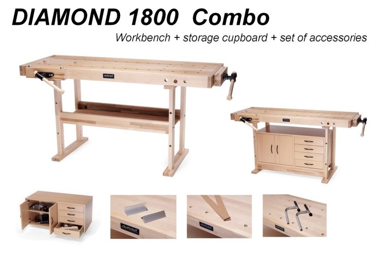 (image for) Ramia Diamond 1800 Workbench + Storage Cupboard & Accessory Kit