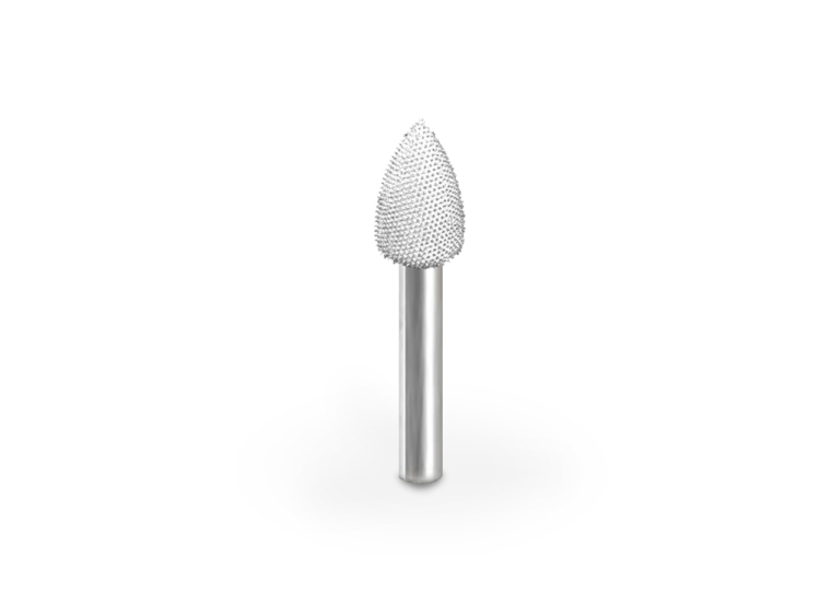 (image for) Saburr Tooth 1/4" Shank Flame Burr - 1/2" Extra Fine
