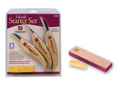 (image for) Flexcut 3 Piece Starter Knife Set & Knife Strop