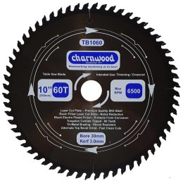 (image for) Charnwood W629P 10" Table Saw with Wheel Kit and Low Noise Blade (Package Deal)