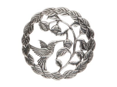 (image for) Pewter Pot Pourri Lid - Bird With Seeds
